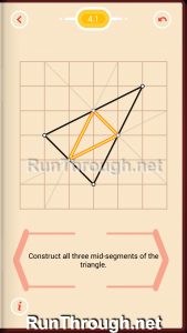 Pythagorea Walkthrough 4 Medians and Midsegments Level 1